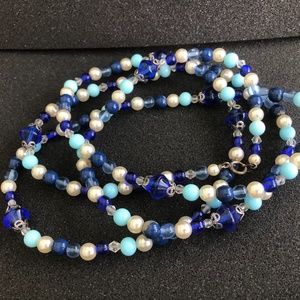 Vintage 54" glass/plastic bead necklace